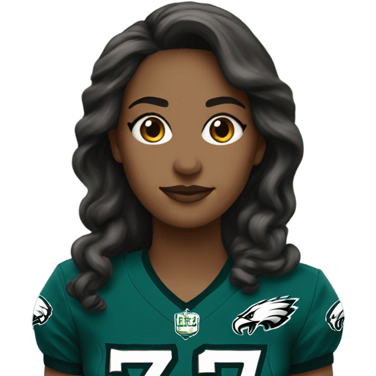  female wearing Philadelphia Eagles jersey emoji