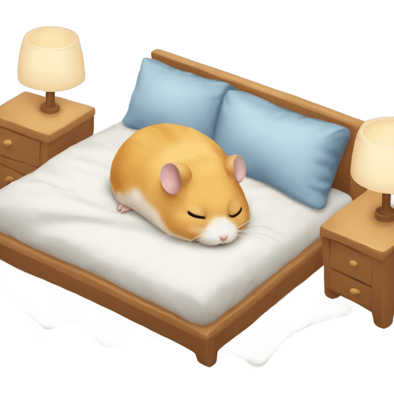 Hamster sleeping in bed emoji