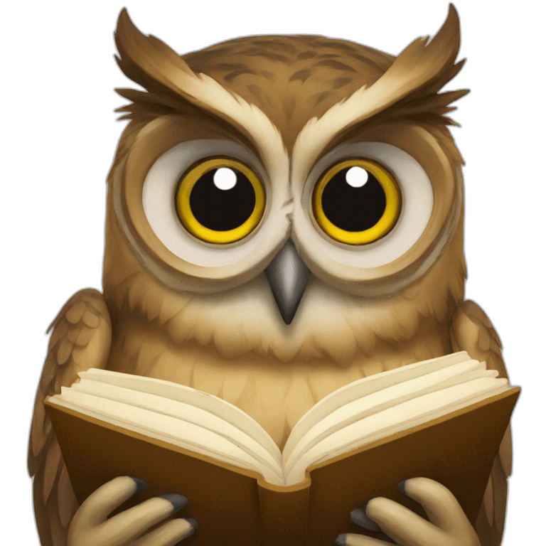 Owl reading emoji