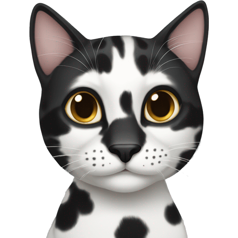 black and white spotted cat emoji