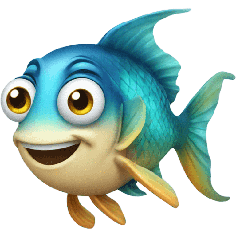 A happy fish emoji