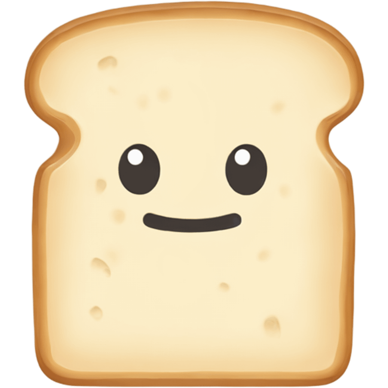 A simple cartoon illustration of a square slice of white bread with slightly rounded corners, drawn in a clean minimalist style with a light tan color. Flat 2D design, white background, subtle crust edges, educational clipart style. emoji