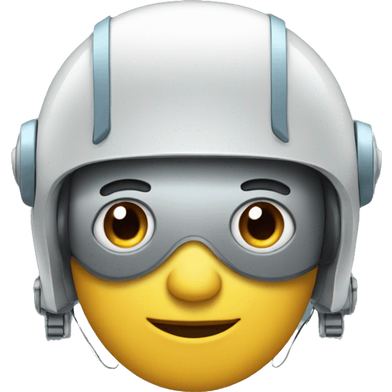 A robot with pilot cap emoji