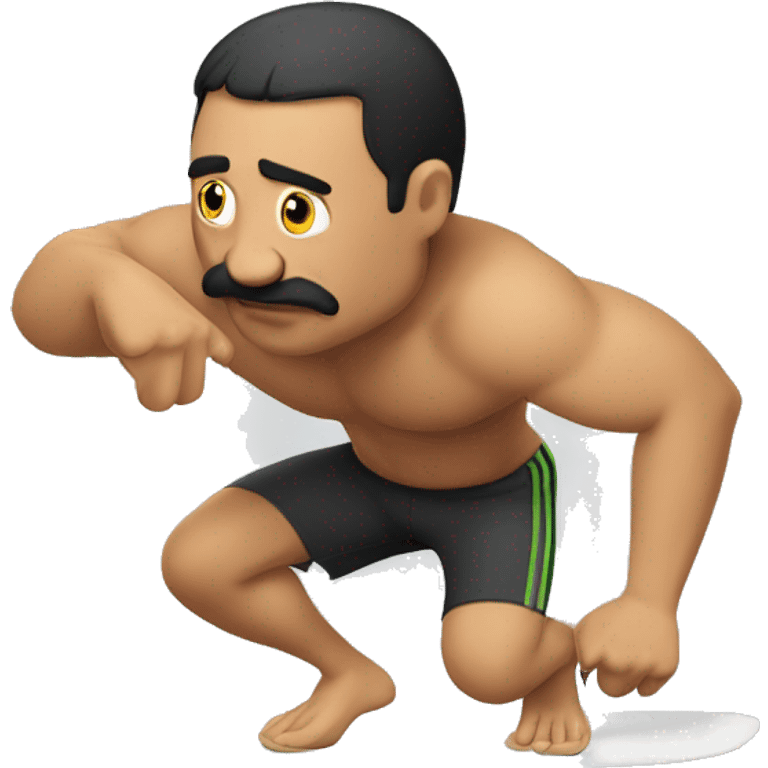 Out of shape Mexican man doing push up’s  emoji