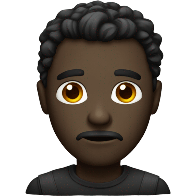 Dark man that looks very disappointed  emoji