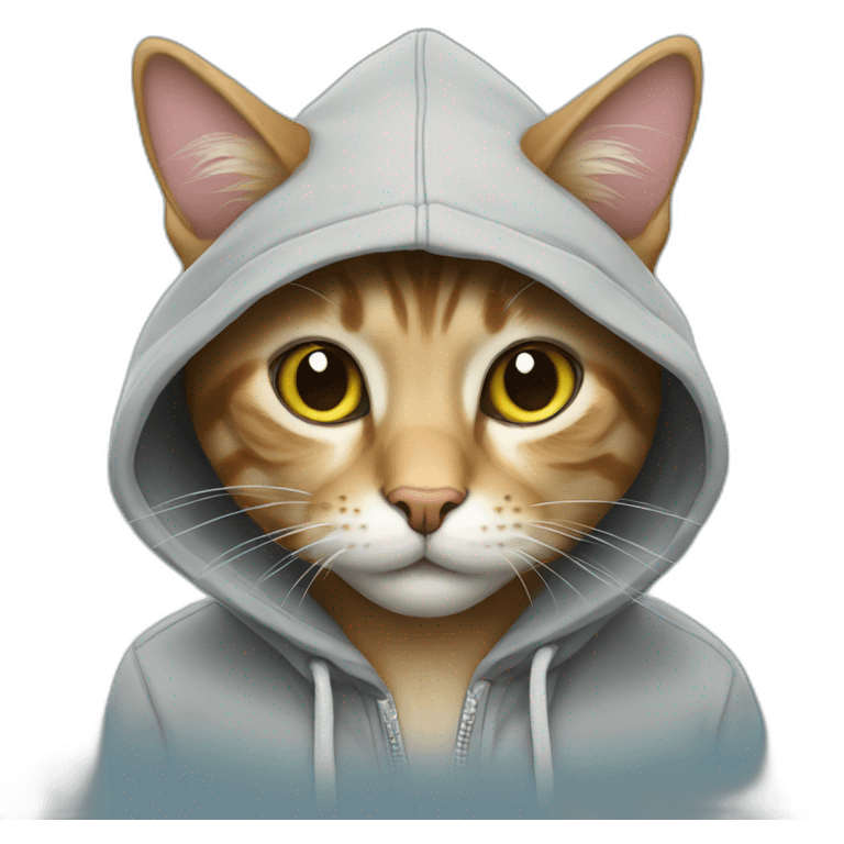 Cat with hoodie emoji