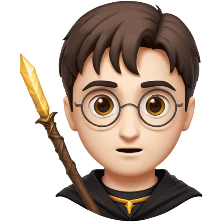 Cinematic Realistic Harry Potter Pop Culture Emoji, featuring a mystical, enchanted portrayal inspired by the iconic wizard rendered with lifelike magical details and dynamic lighting. emoji