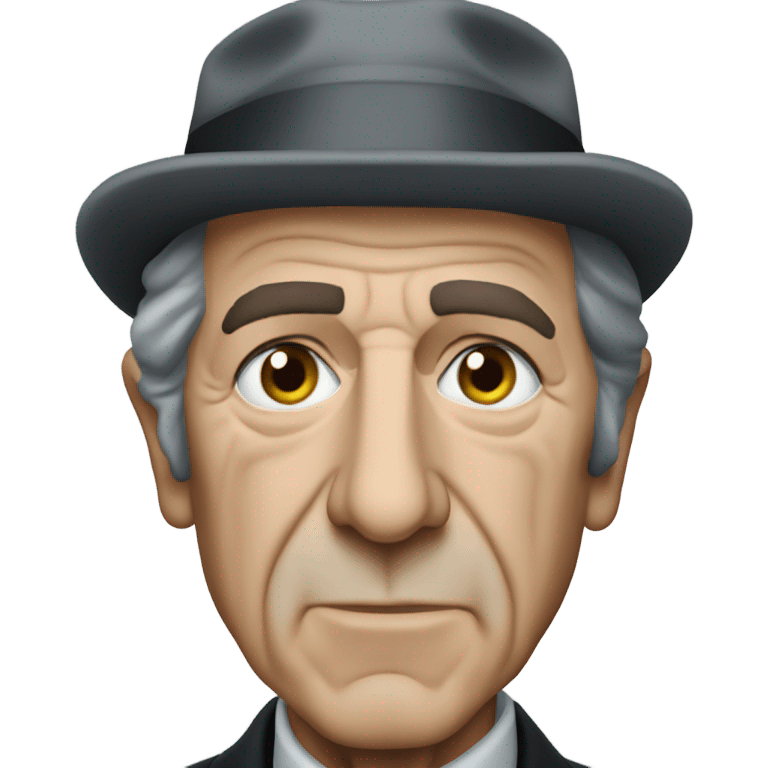 Leonard cohen with watery eyes emoji