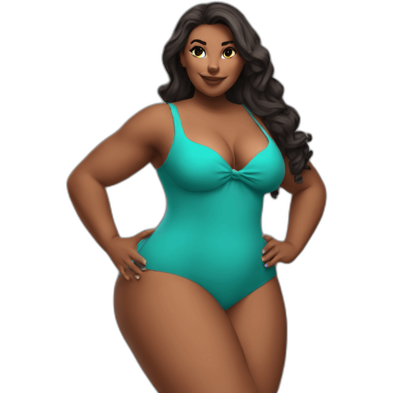 Slim-Thicc woman swimsuit posing (athletic build, perfect body, hourglass figure) emoji