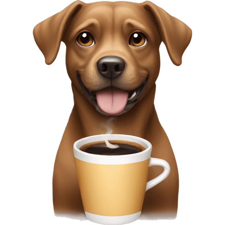 Dog with coffee  emoji