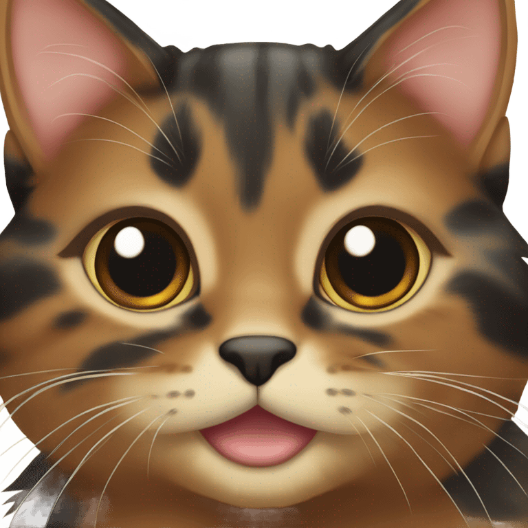 a very very very cute tortoiseshell cat emoji