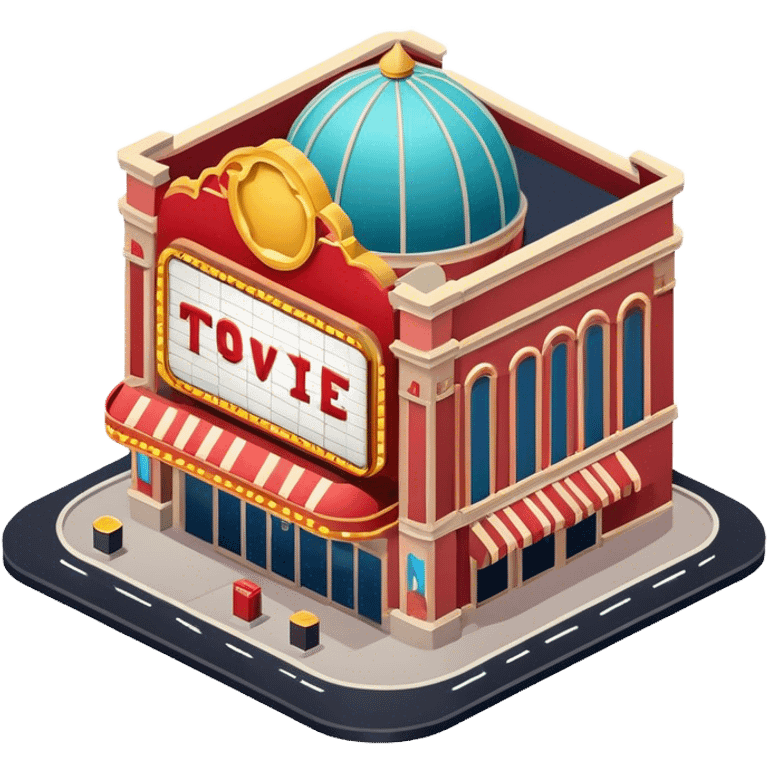 movie theater exterior isometric emoji