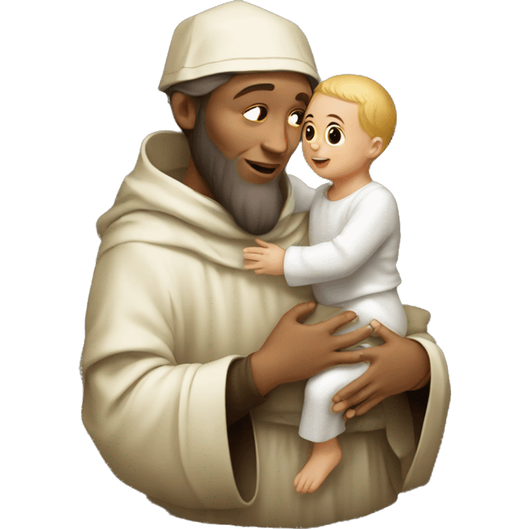 Saint Anthony holding baby jesus emoji