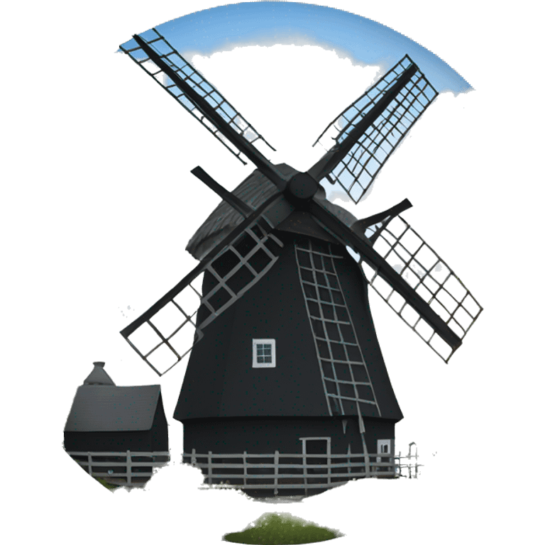 Dutch black and white windmill emoji