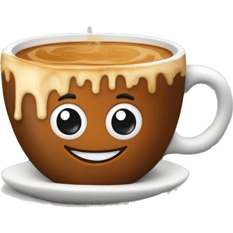 Coffee with caramel emoji