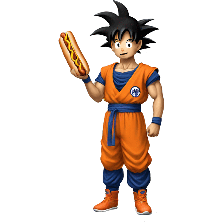 goku with an hotdog emoji