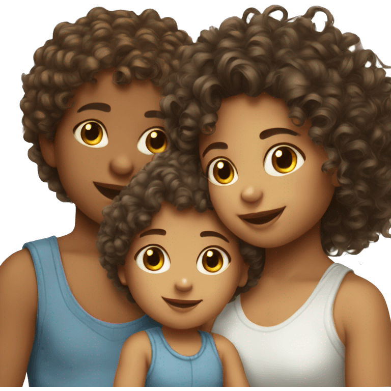 3 siblings 1 baby boy 2 girls curly hair emoji