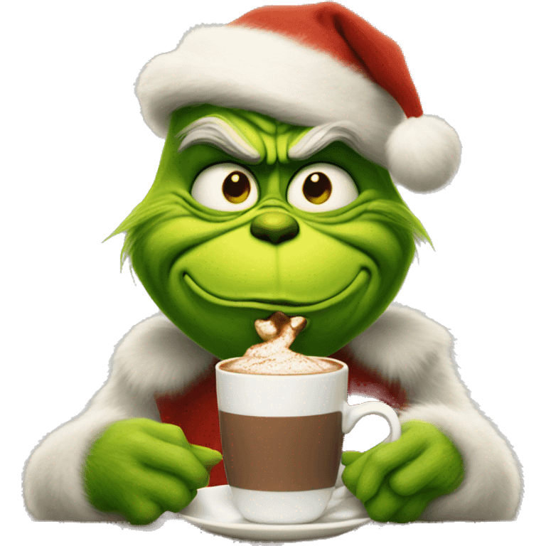 Grinch with hot coco  emoji