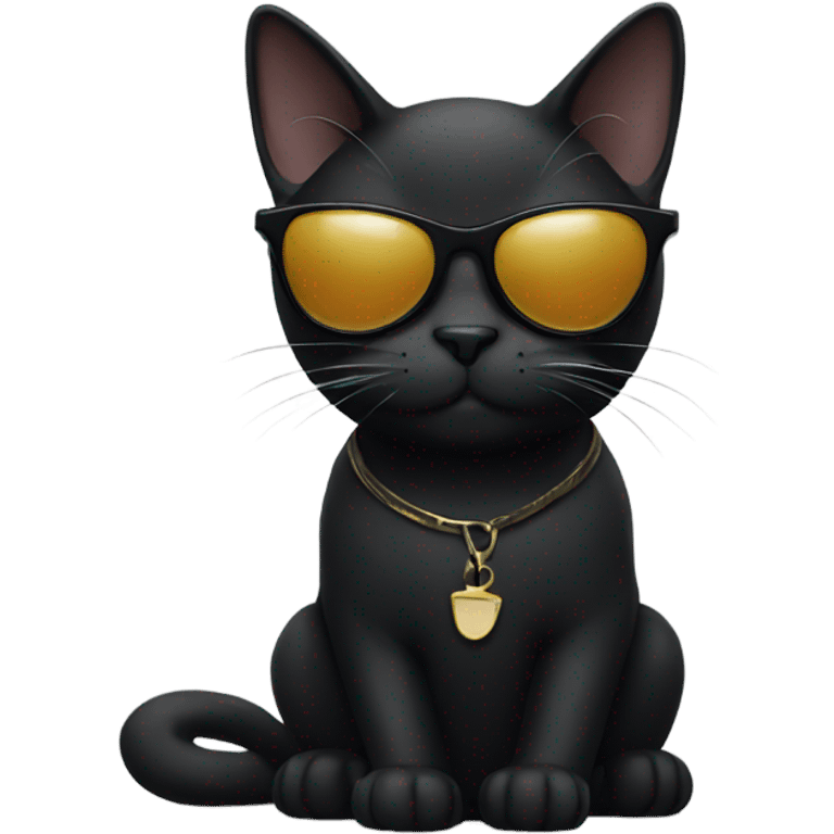 Black cat with sunglasses emoji