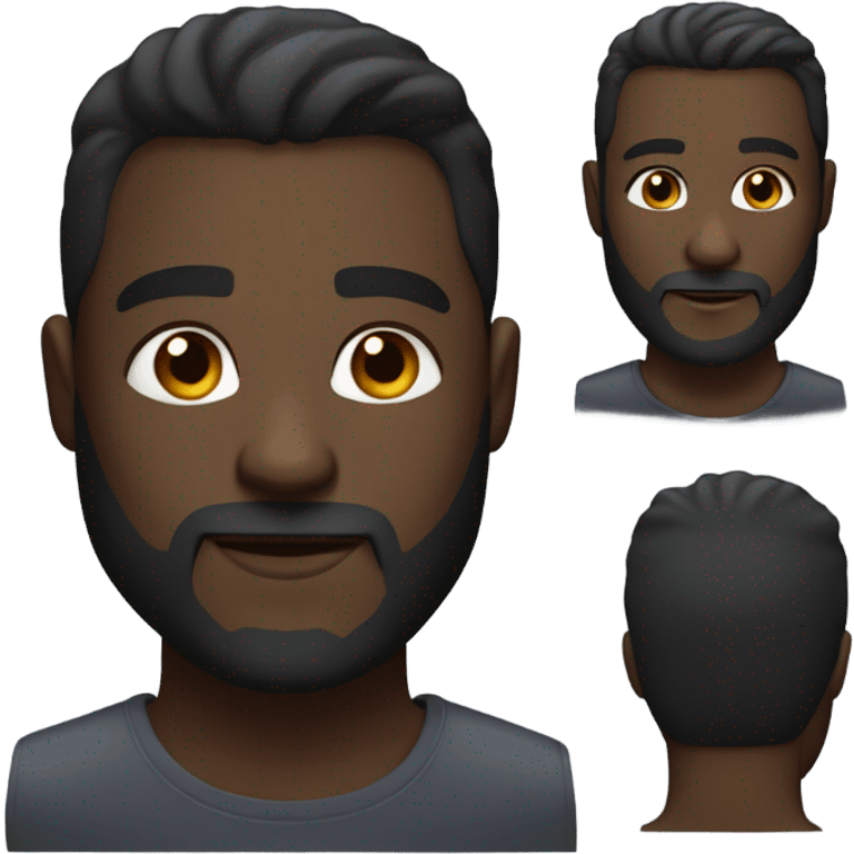 Handsome deep dark skin man with beard and high fade emoji