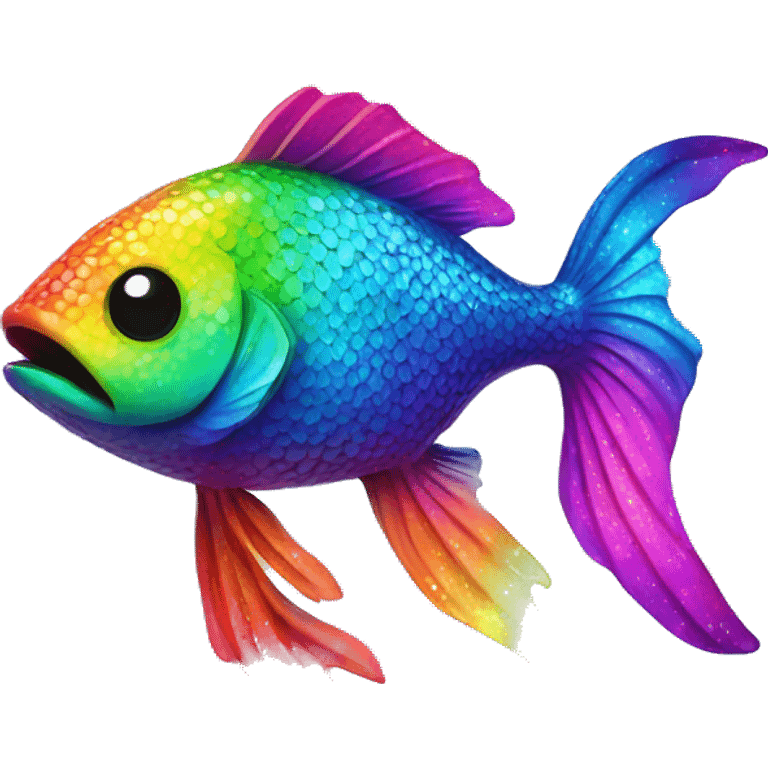 animal fish, rainbow, colorful, neon, glitter  emoji