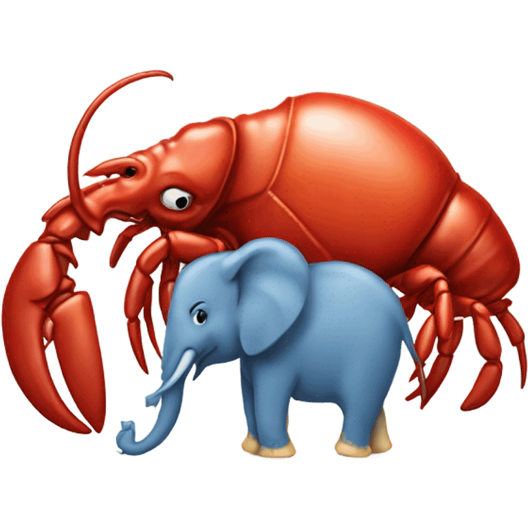 Lobster and elephant as one emoji