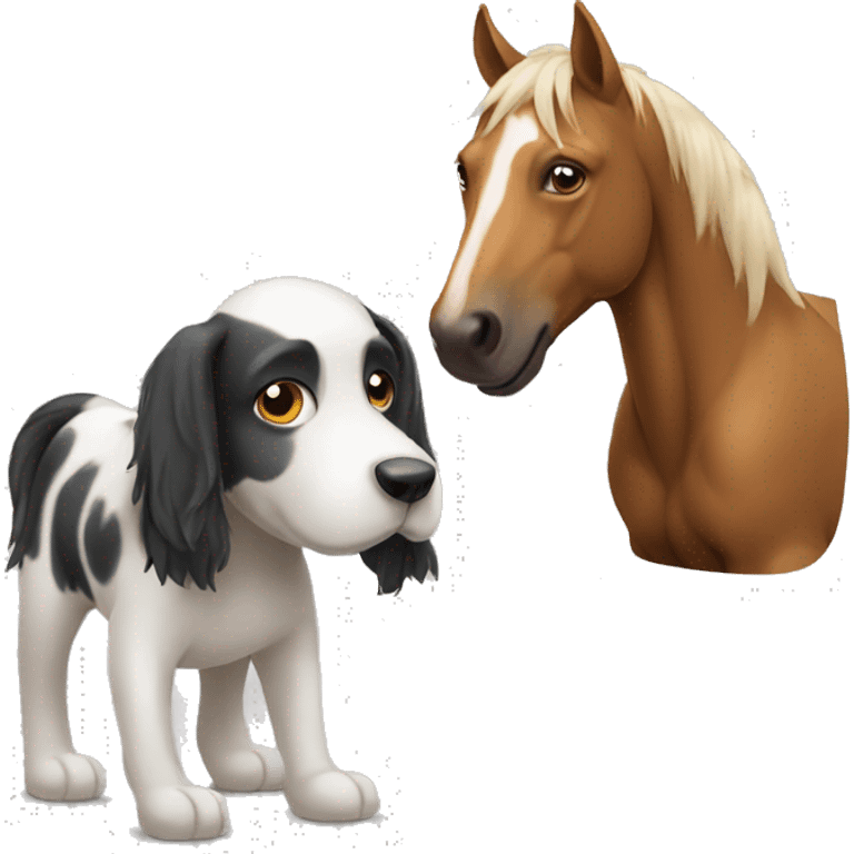 dog and horse but one being emoji