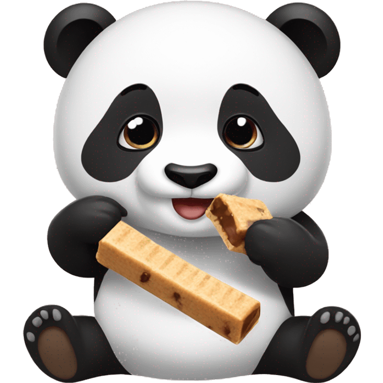 Panda eating protein bar emoji