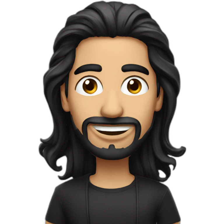 Arabic standup comedian with mic long black hair  emoji