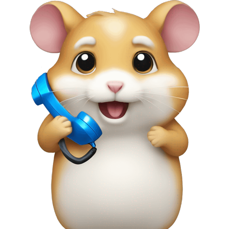 hamster calls on the phone emoji