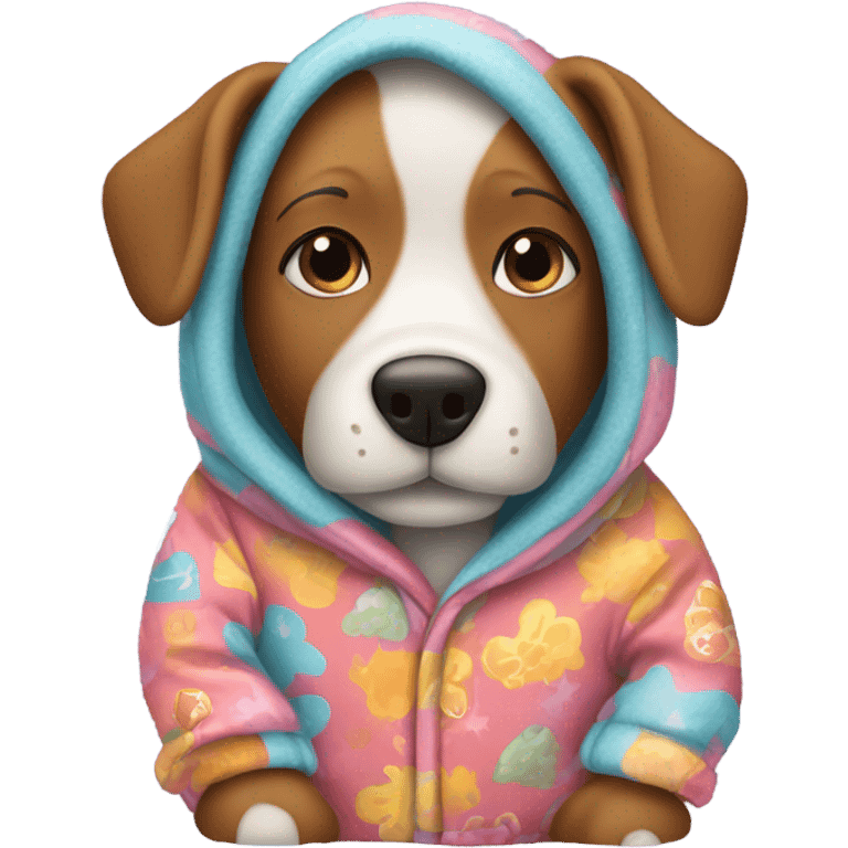 Dog wearing pajamas emoji