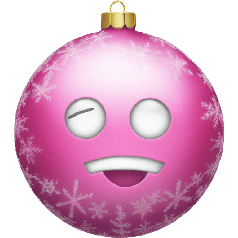 Pink Christmas ornament without a face emoji