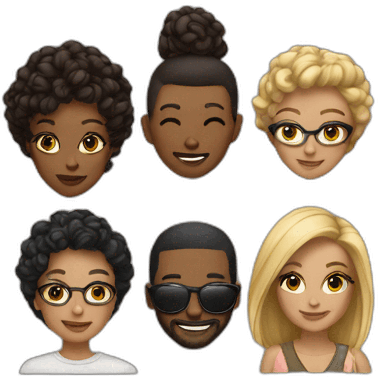 group of friends with style emoji