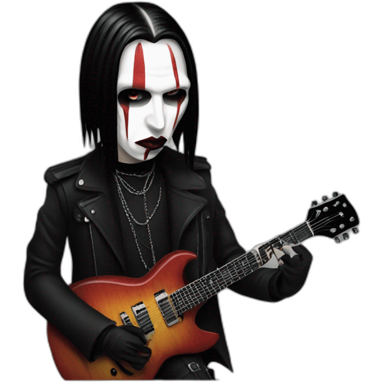 Marilyn manson with guitar emoji