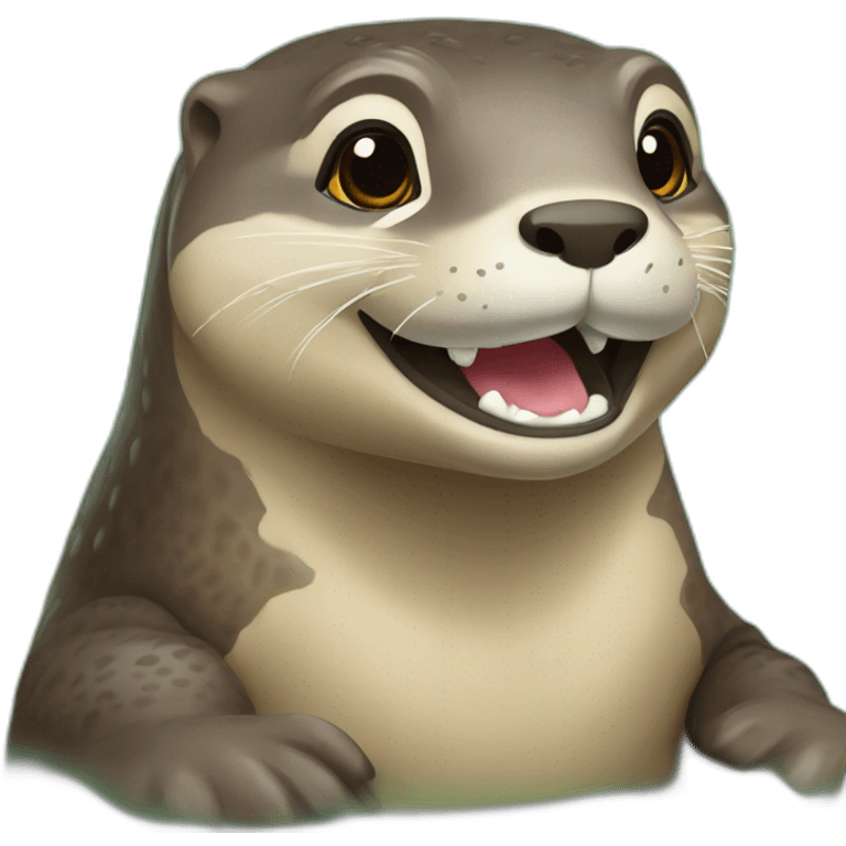 Loutre sur tortue emoji