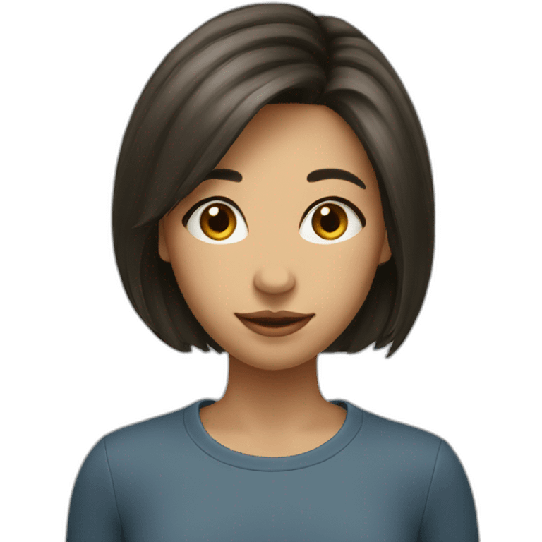 A girl with a big nose and short, beautiful hair emoji