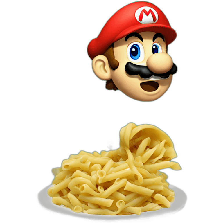 Super Mario eating pasta emoji