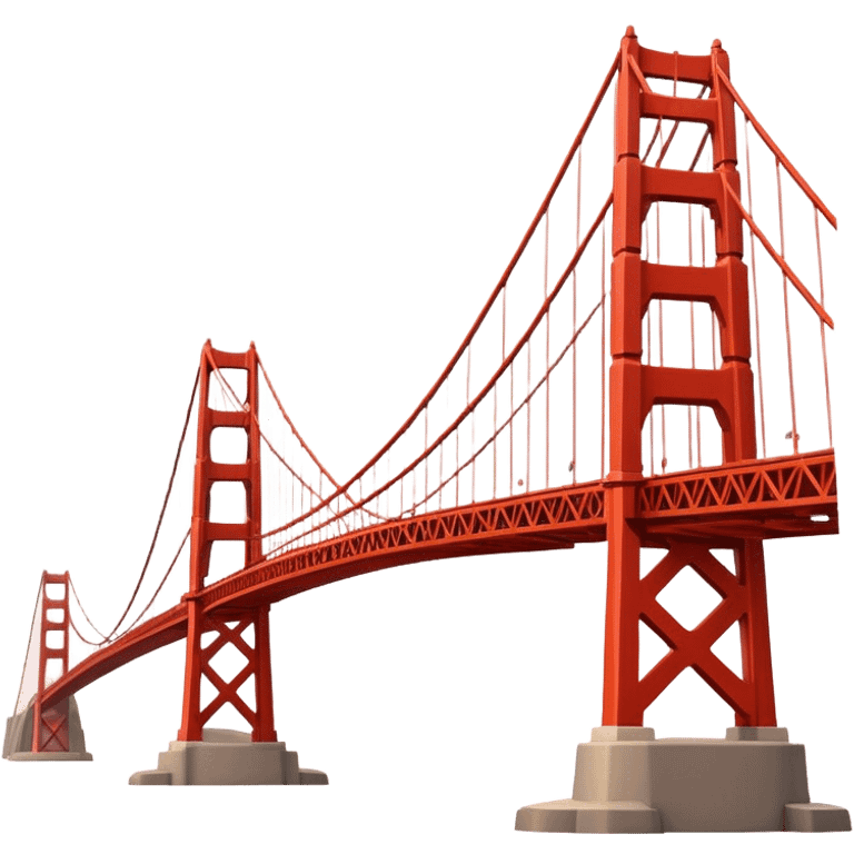 Cinematic Realistic Golden Gate Bridge Landmark Emoji, depicted with the iconic suspension bridge rendered with rich detail and vibrant, dynamic lighting. emoji