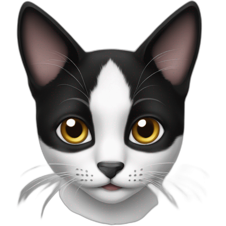 black-and-white-cat-with-black-nose emoji