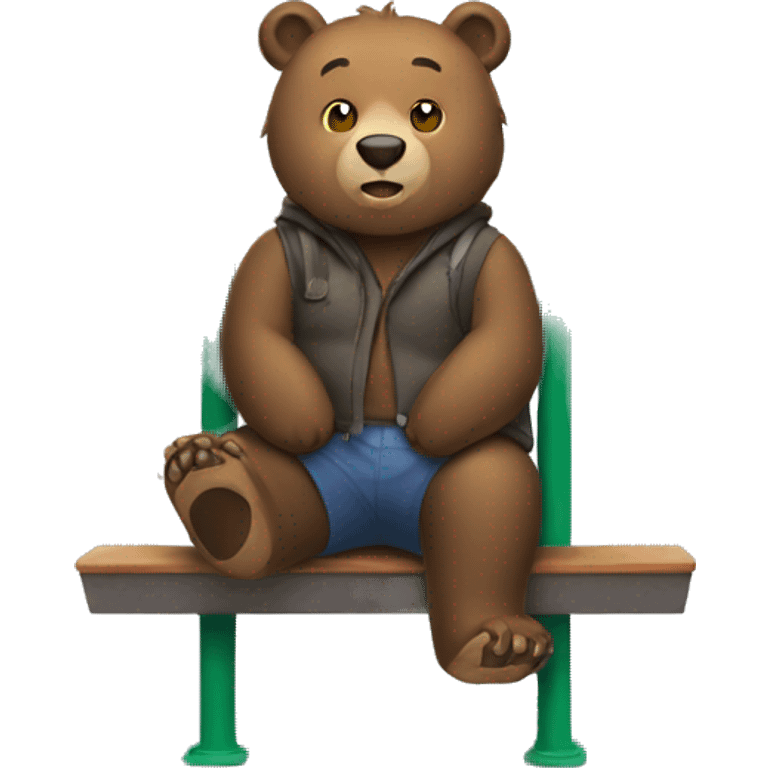 bear at bus stop emoji