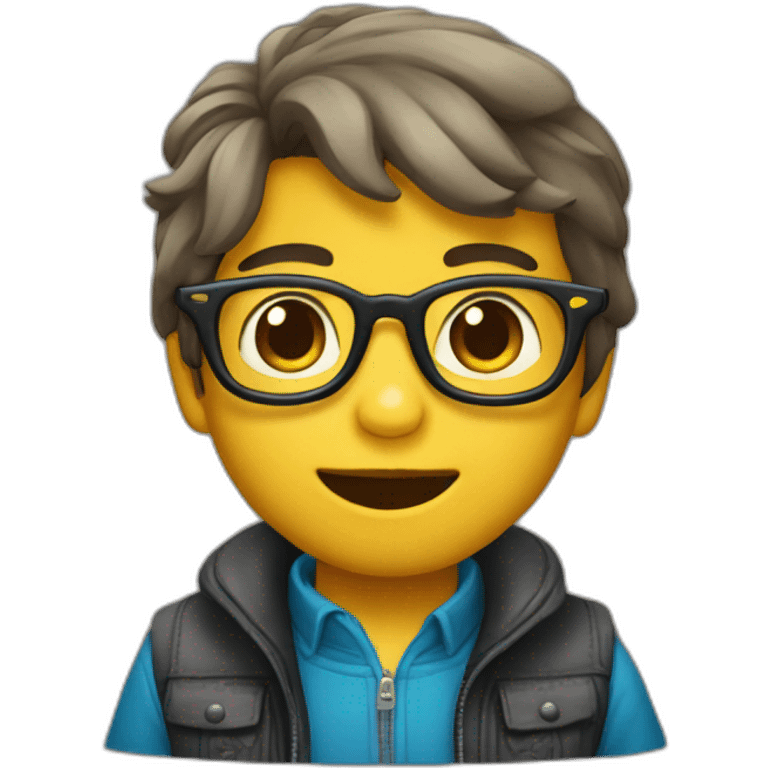 Niño con gafas emoji