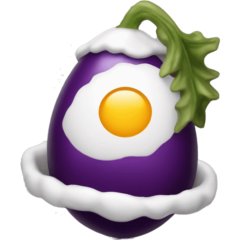 Egg plant with a Santa hat emoji