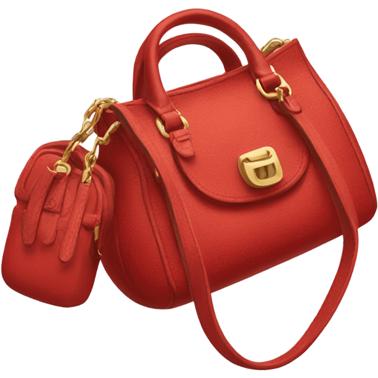 Red Coach purse  emoji