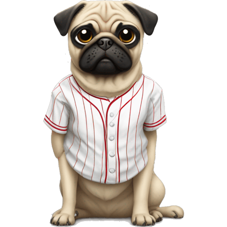 A pug wearing philles baseball merch emoji