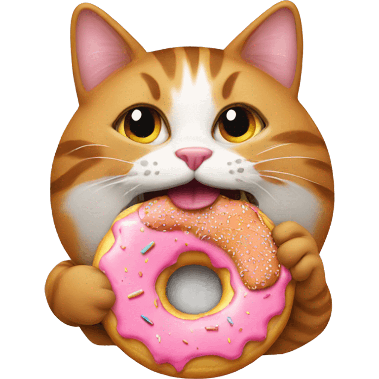 Cat eating donut emoji