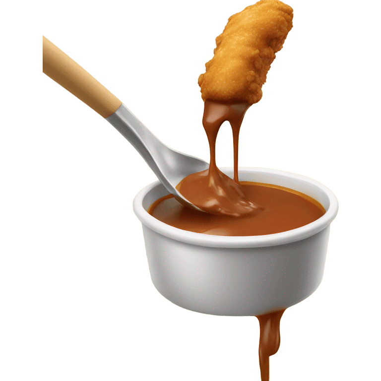 chicken finger dipped into sauce emoji