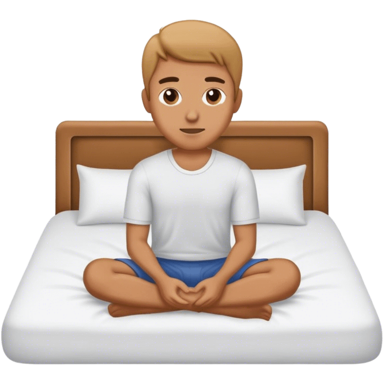 A man sitting up in bed emoji