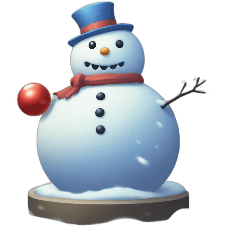 Snowman Statue Epic Mystery Legendary NewYear PokemonTheme Pokeball Snowfall Snowballs emoji