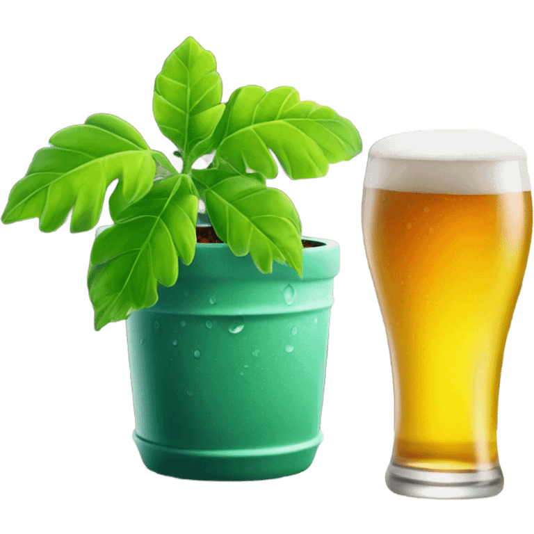 potted plant + beer emoji