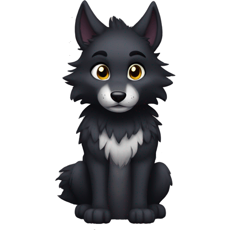 black furry anthro wolf emoji